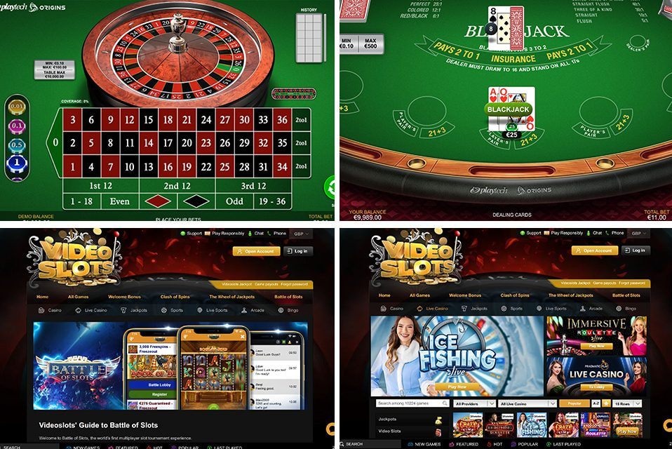 Slots, Roulette and Blackjack at Videoslots